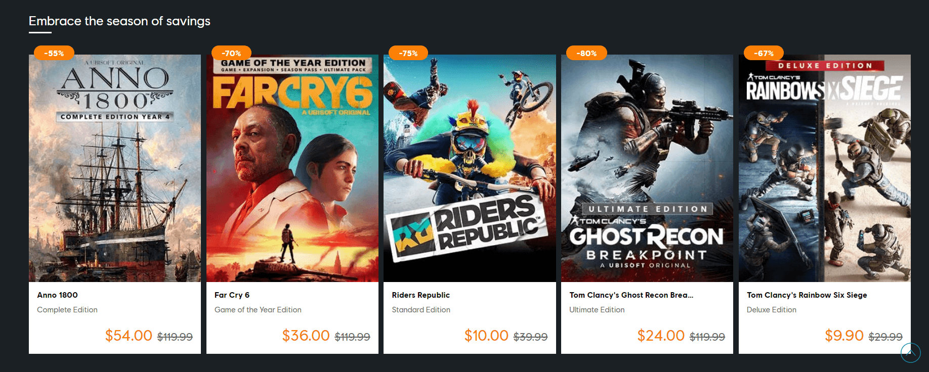 Some of the Major Highlights of Ubisoft's Autumn Sale
