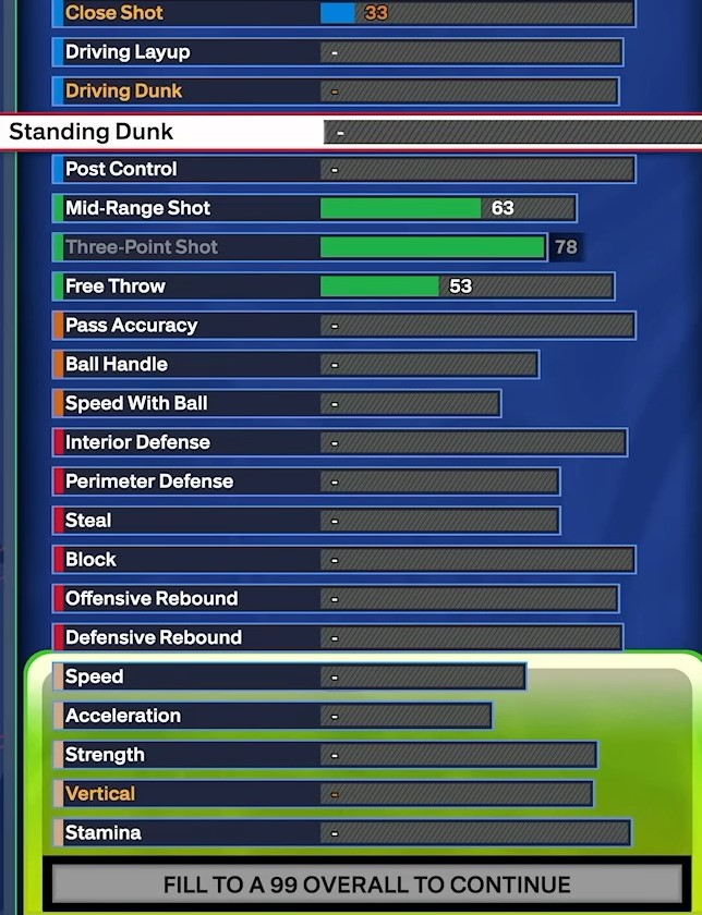 Standing Dunk NBA 2k24