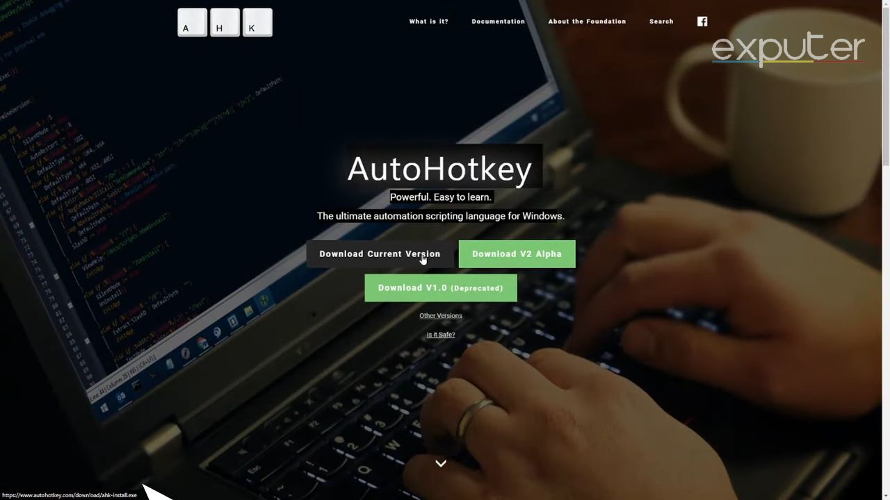 Installing AutoHotKey [Image Captured by Us]
