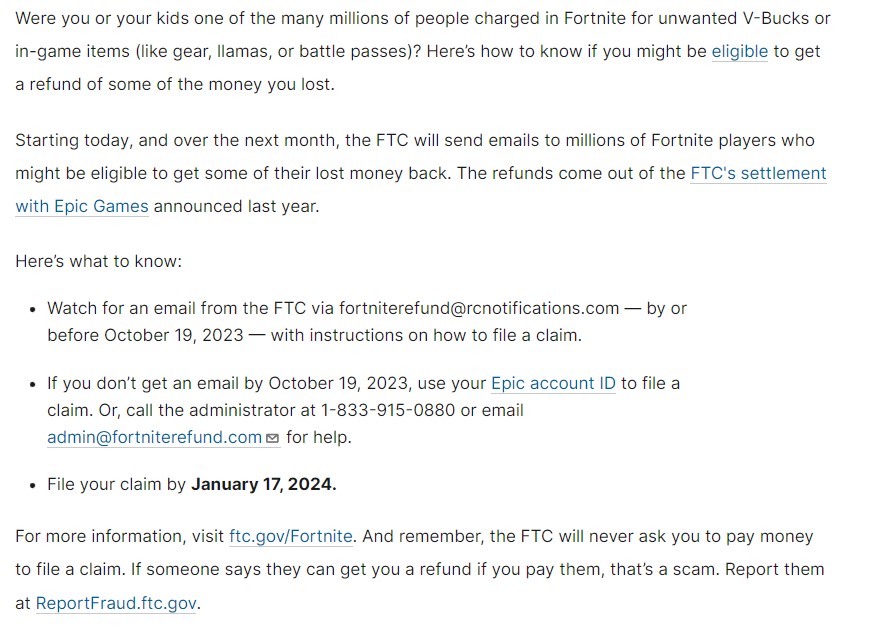 The FTC Refunds