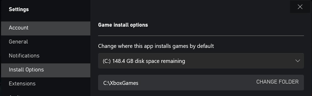 Xbox Games Install Directory