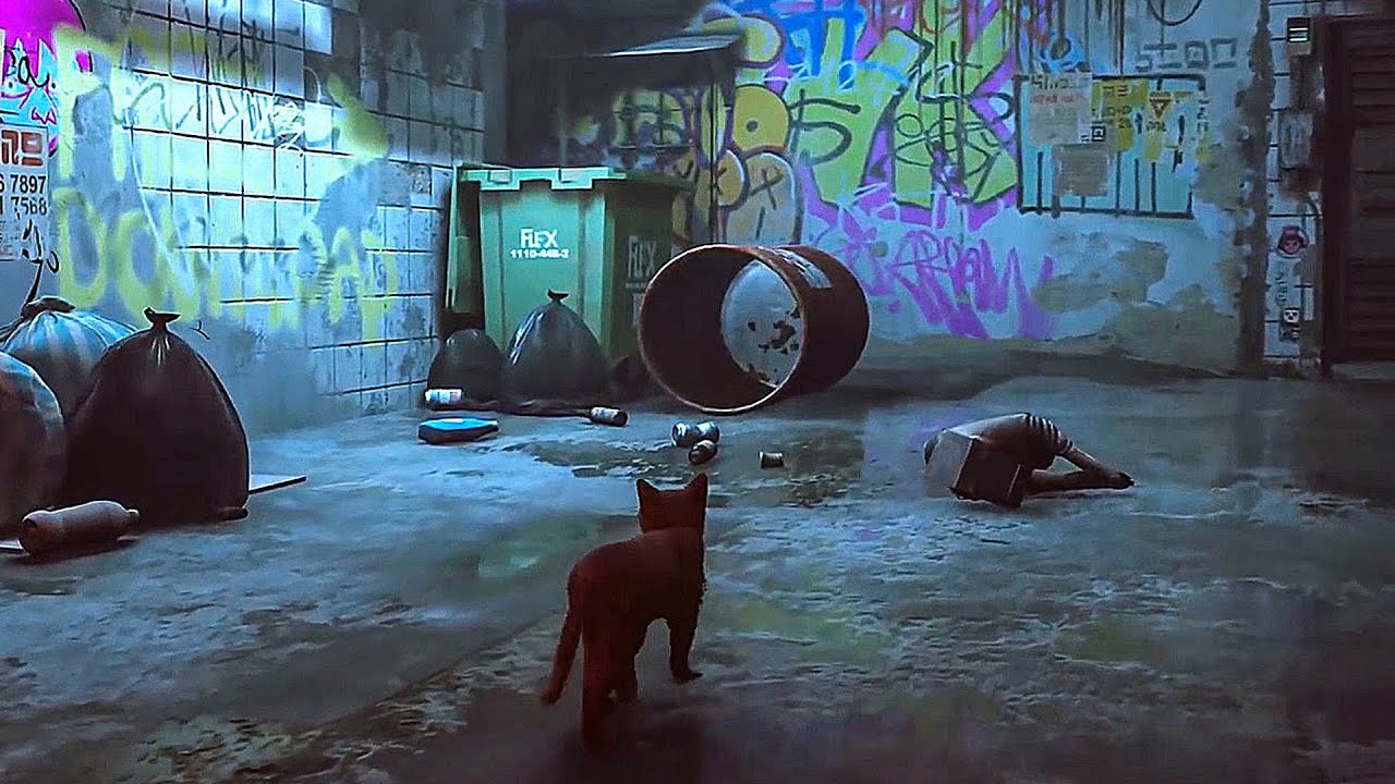 In Stray, you play as a cat in a dystopian world.