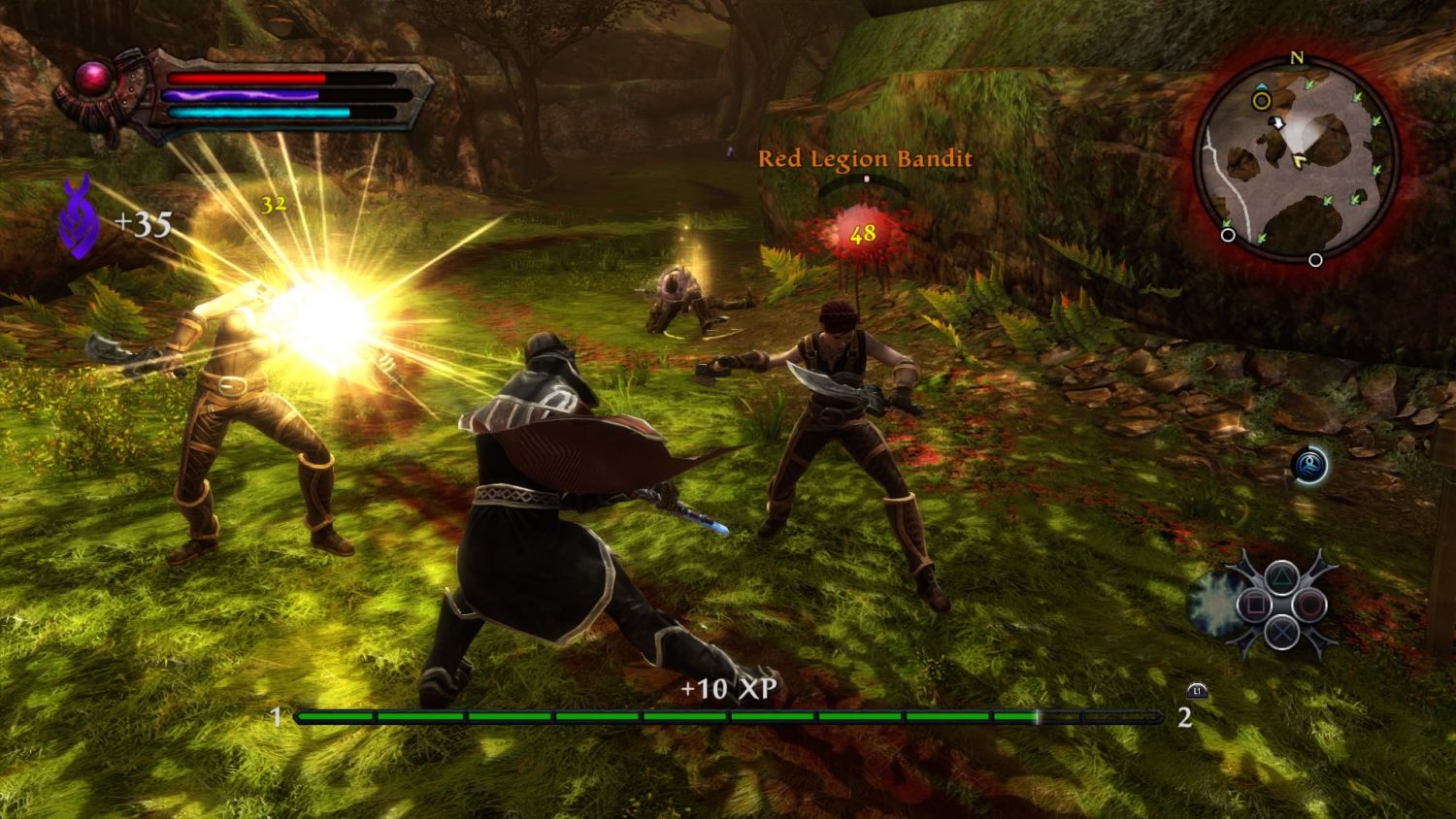 A player engages in combat in Kingdoms of Amalur.
