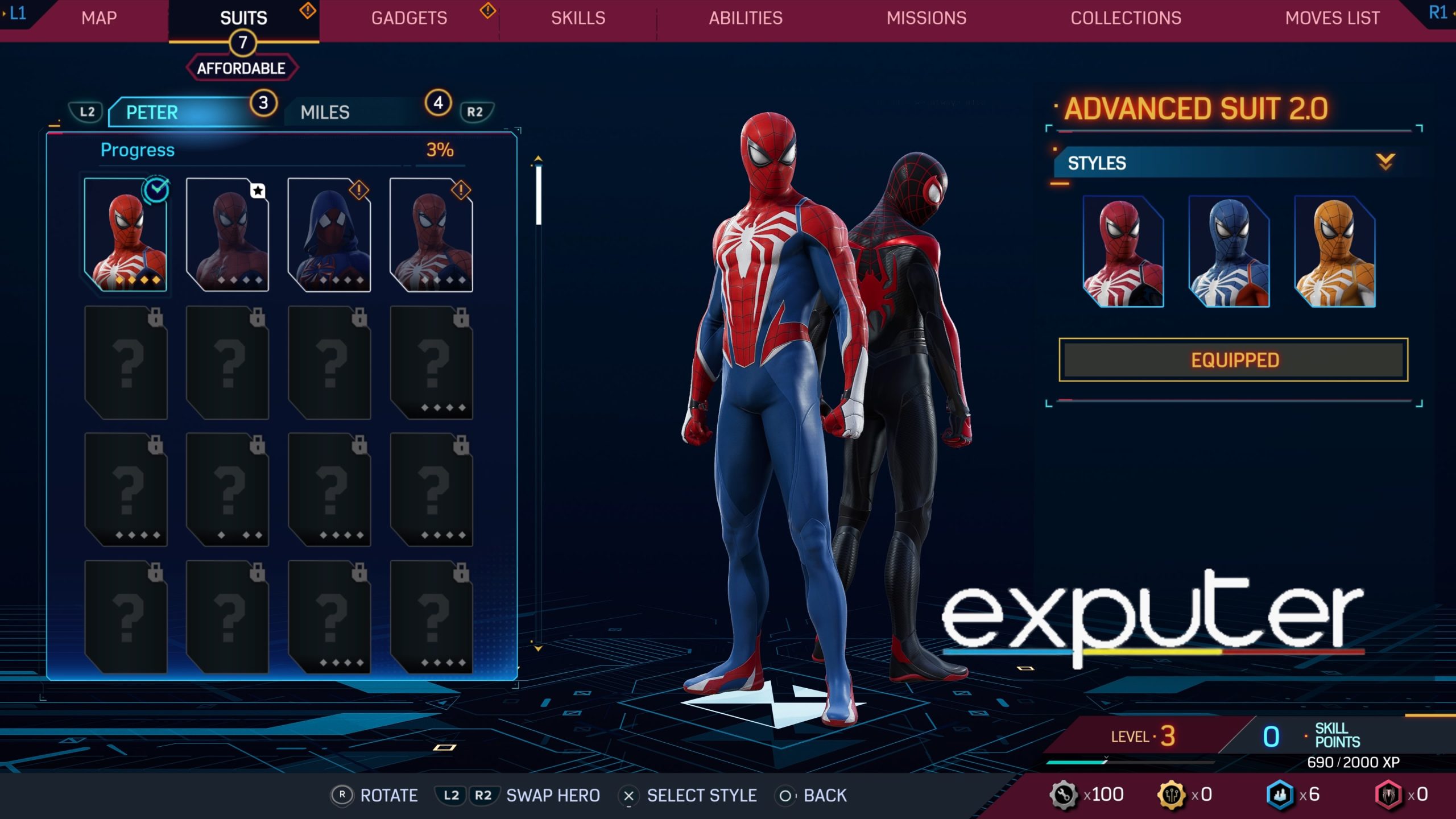 spiderman 2 suit change