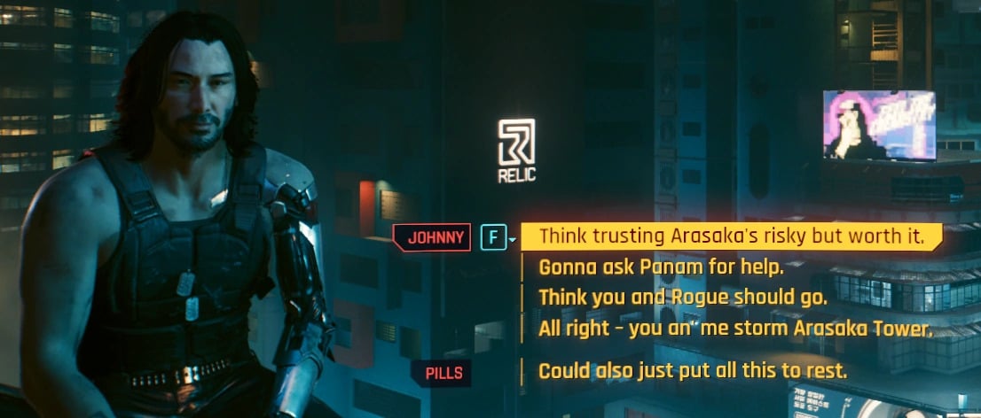 One of the Ending Sequences in Cyberpunk 2077