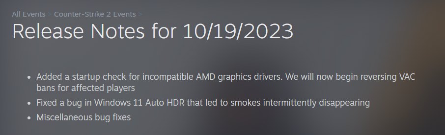 October 19 patch notes now check for incompatible AMD drivers