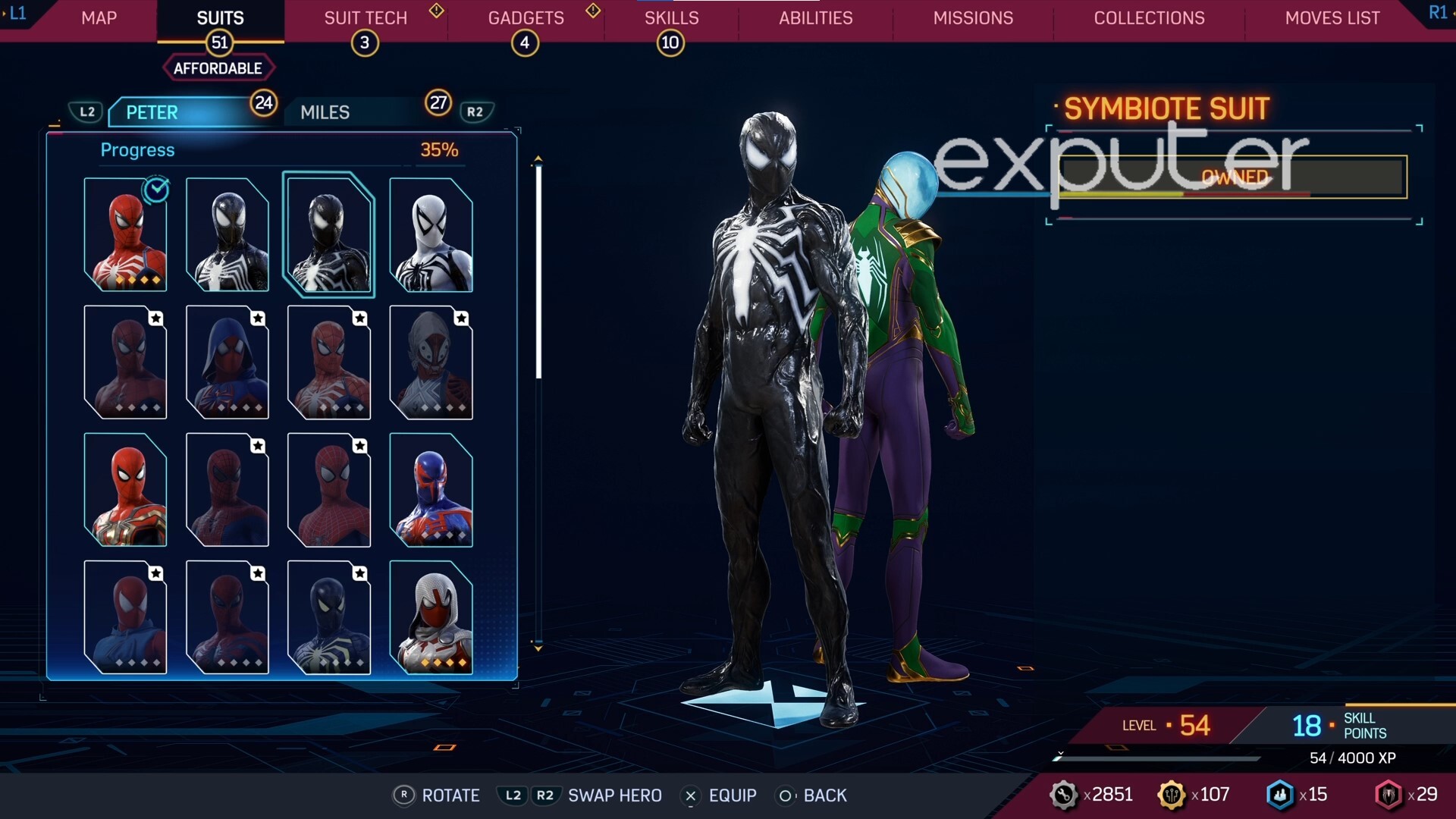 Symbiote Suit In Game
