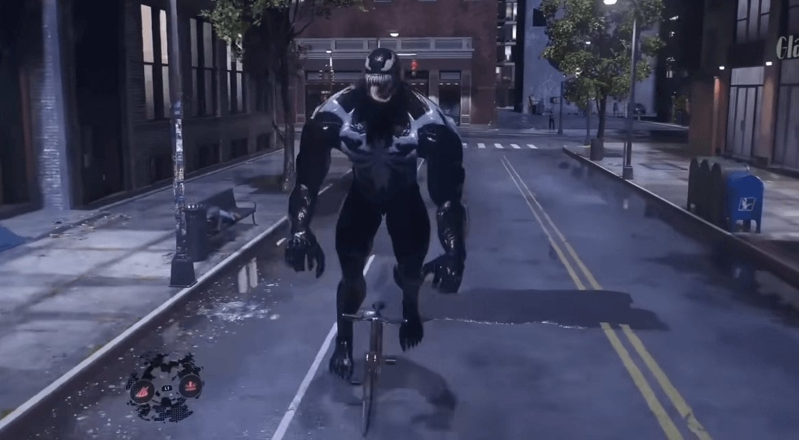 Venom Riding a Bicycle in Spider-Man 2