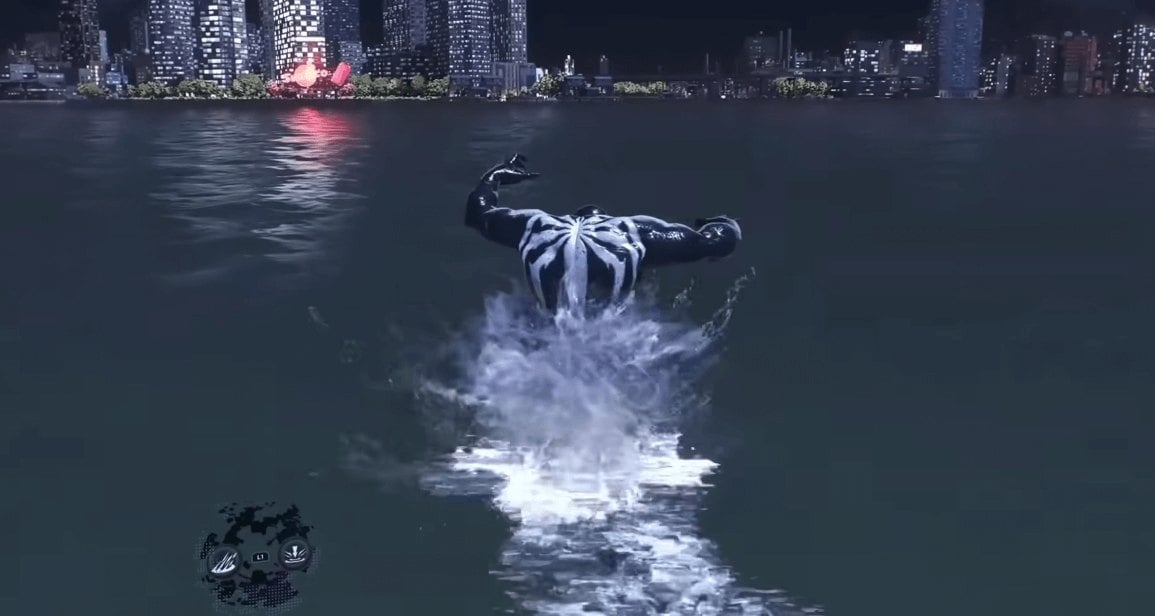 Venom Taking a Swim in NYC