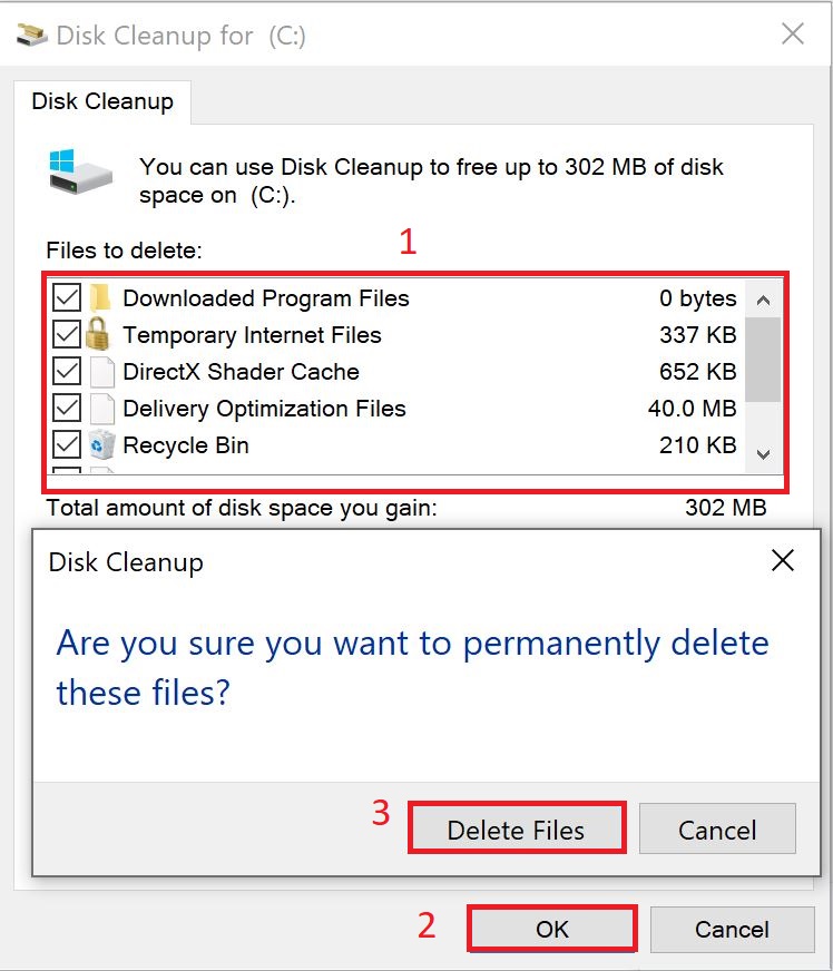 doing disk cleanup for un expected error has occured in roblox