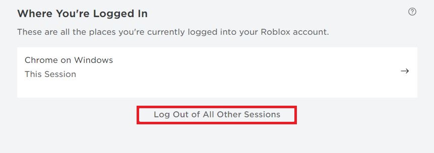 logging out of all sessions to fix roblox error code 273