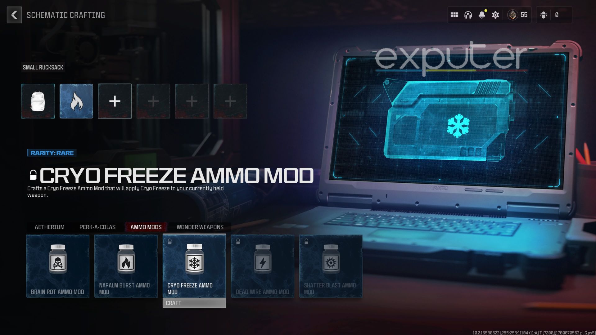 Cryo Freeze Ammo Mod Schematic Blueprint