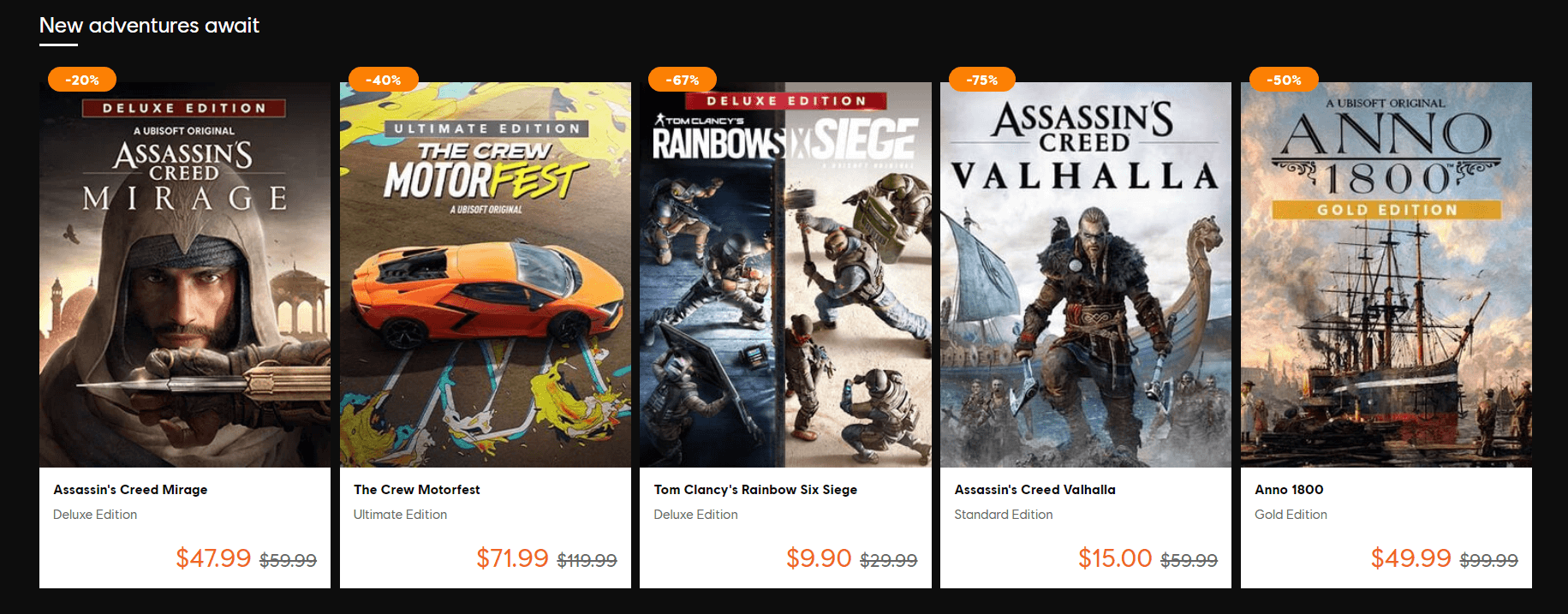 Major Ubisoft Games on Sale Right Now