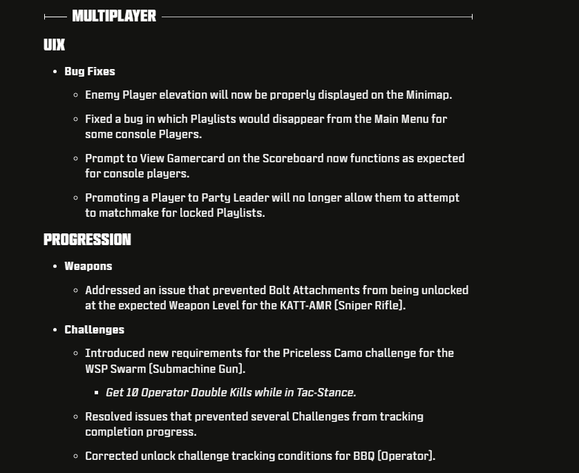Some of the Multiplayer-Based Adjustments in the Latest Modern Warfare 3 Preseason Patch