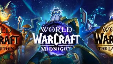 World of Warcraft upcoming expansion logos.