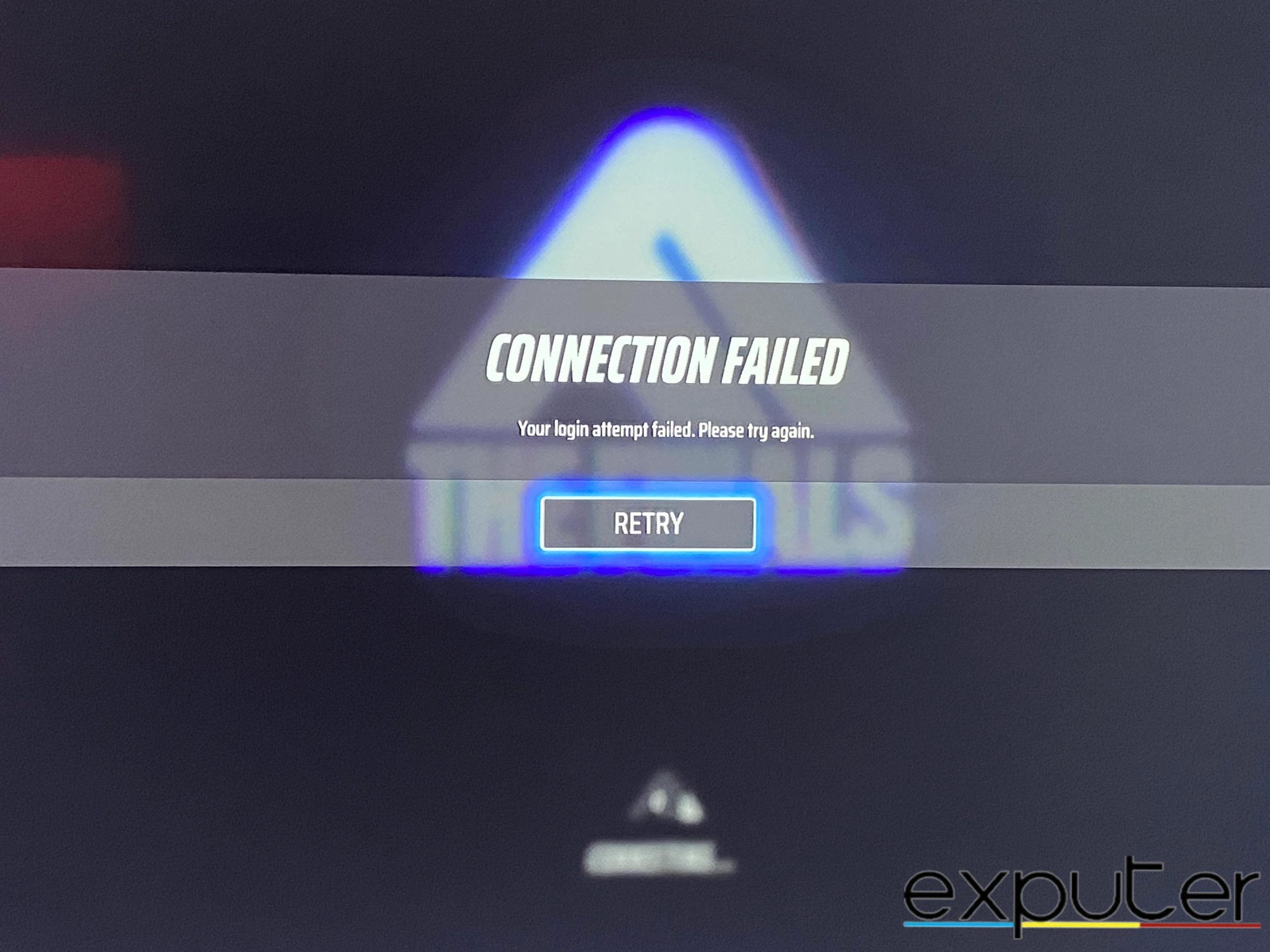 The Connection Failed error screen on the PS5 for The Finals
