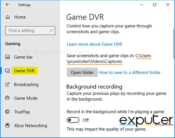Windows Setting showing the Game DVR option which is to be disabled as part of Palworld's best settings