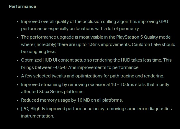 Alan Wake 2 performance improvements in the latest patch notes.
