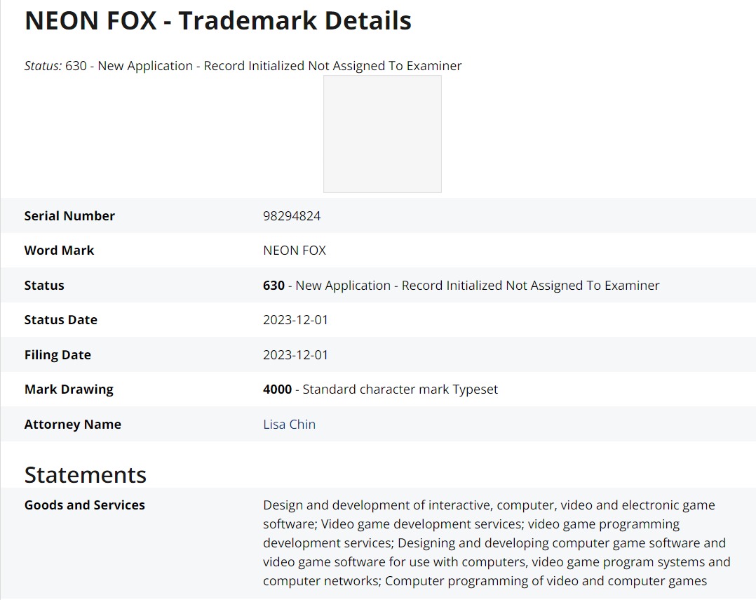 EA has filed a trademark for Neon Fox.