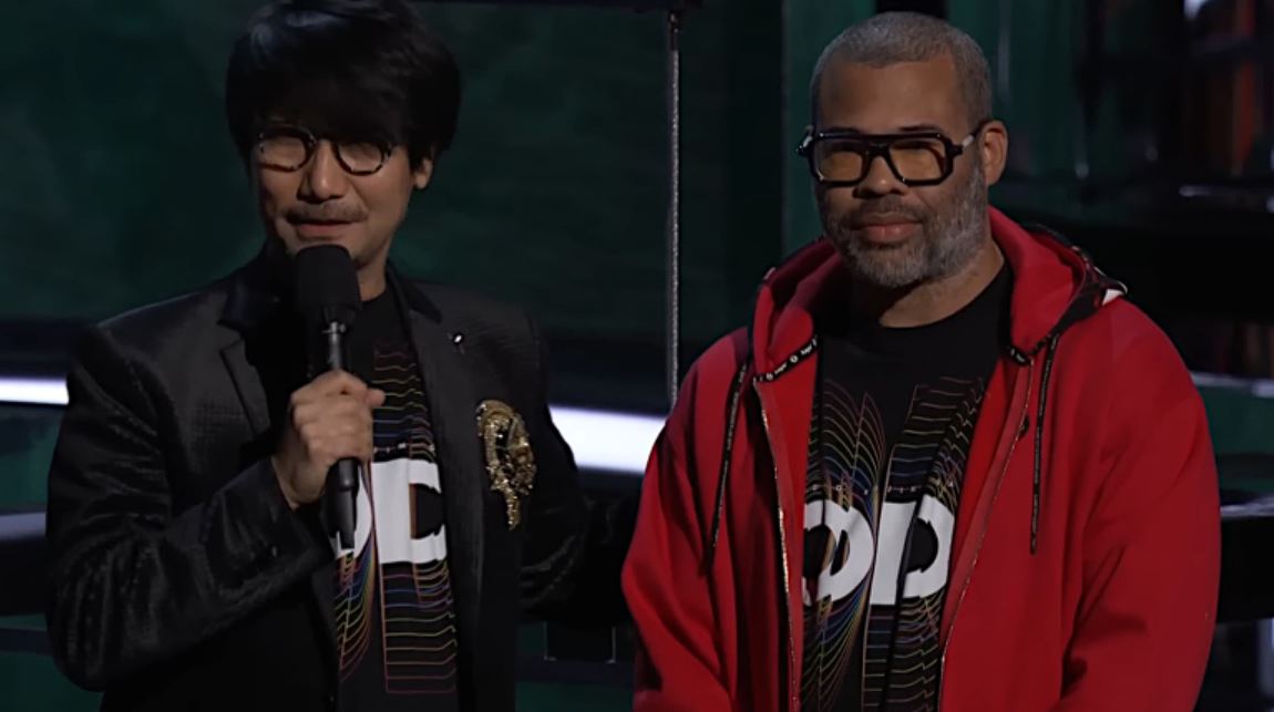 Hideo Kojima and Jordan Peele at The Game Awards 2023.
