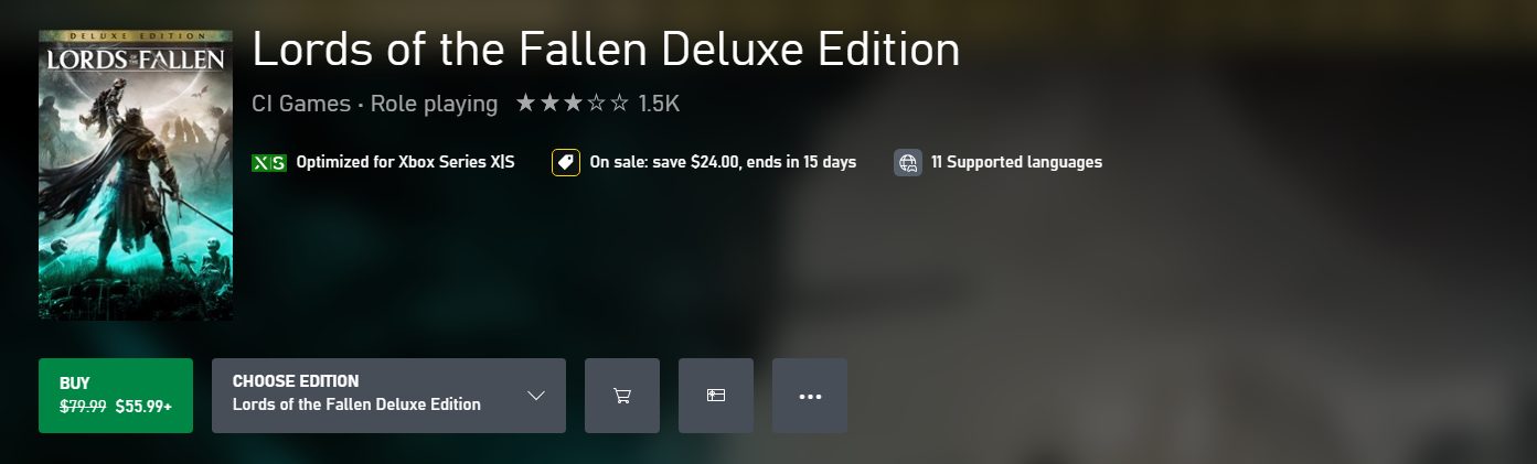 Lords of the Fallen Deluxe Edition on Sale At the Moment