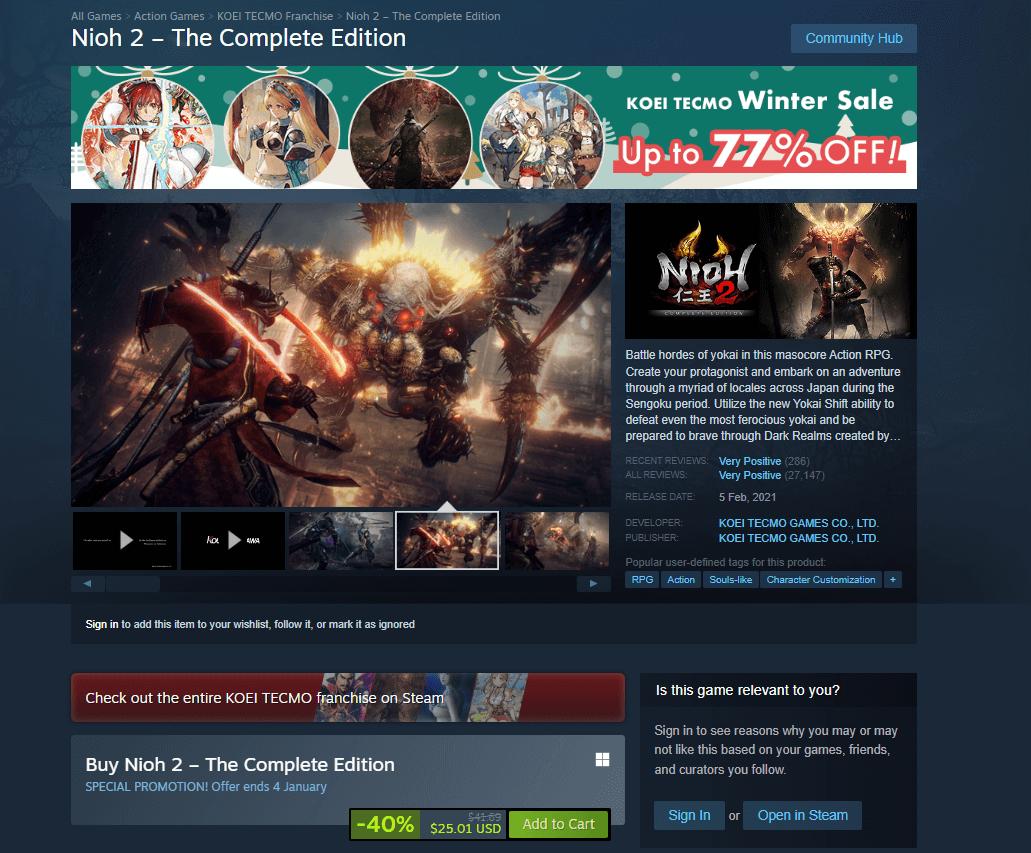 Nioh 2 — Complete Edition on Steam