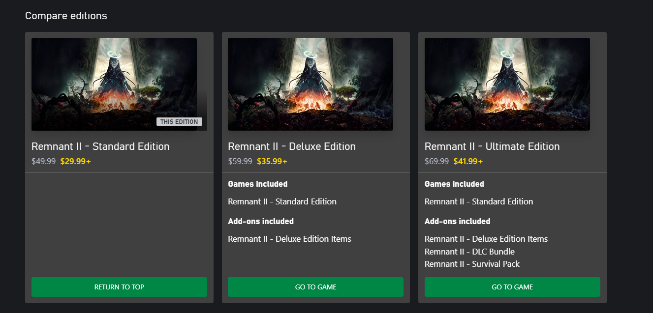 Remnant 2 on the Xbox Store