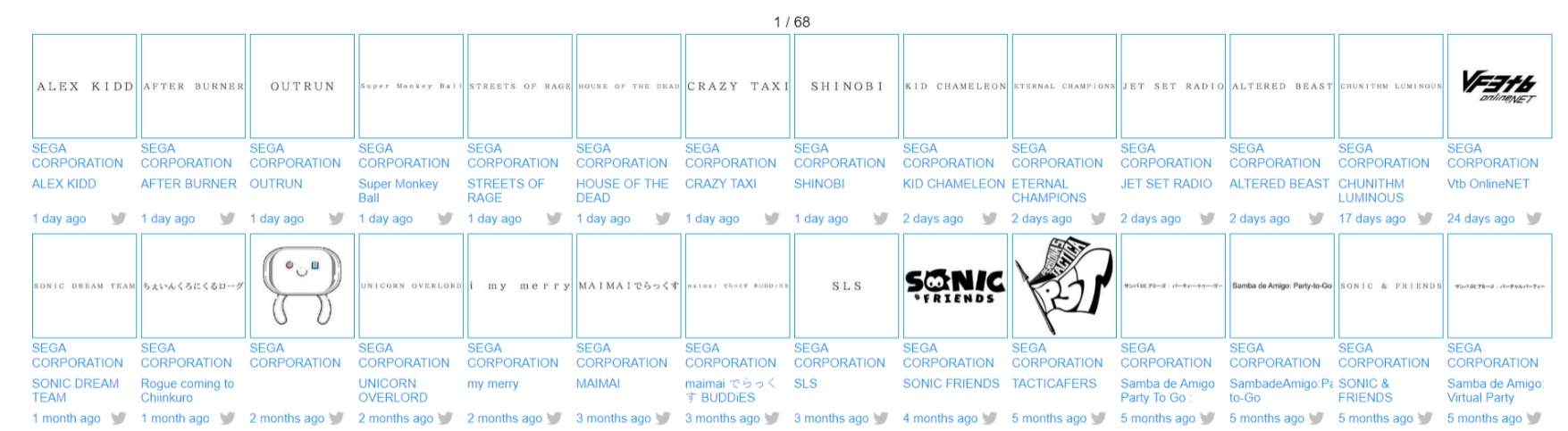 Sega has filed trademarks for over eight IPs in the last few days.