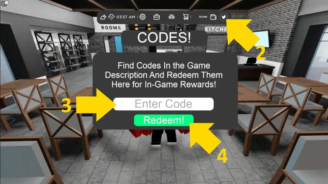 The screen that displays while redeeming the codes