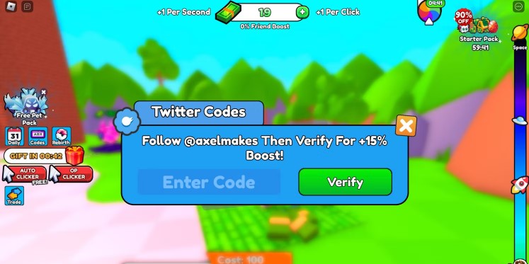 The screen that displays while redeeming the codes