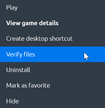 Verify game files Ubisoft
