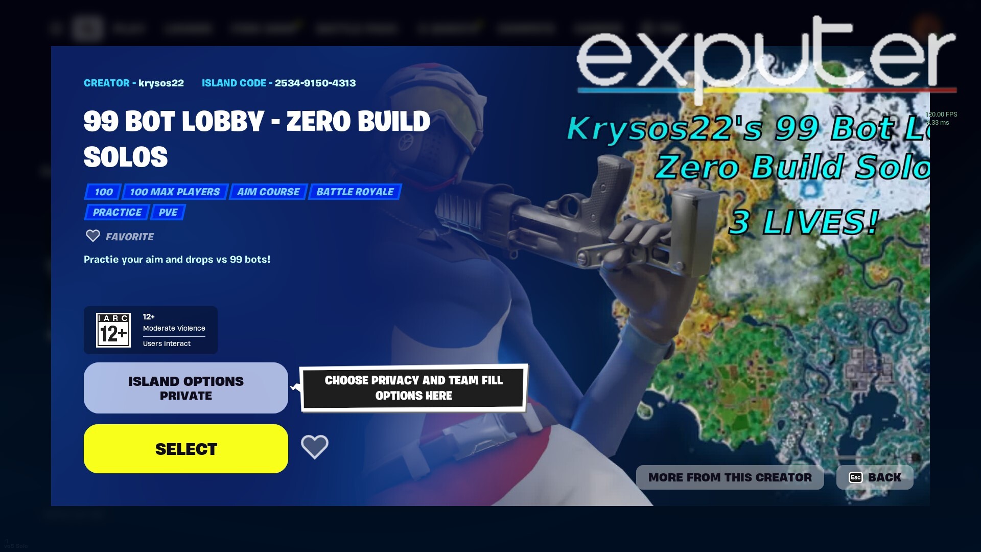 99 Bot Lobby Zero Build Map
