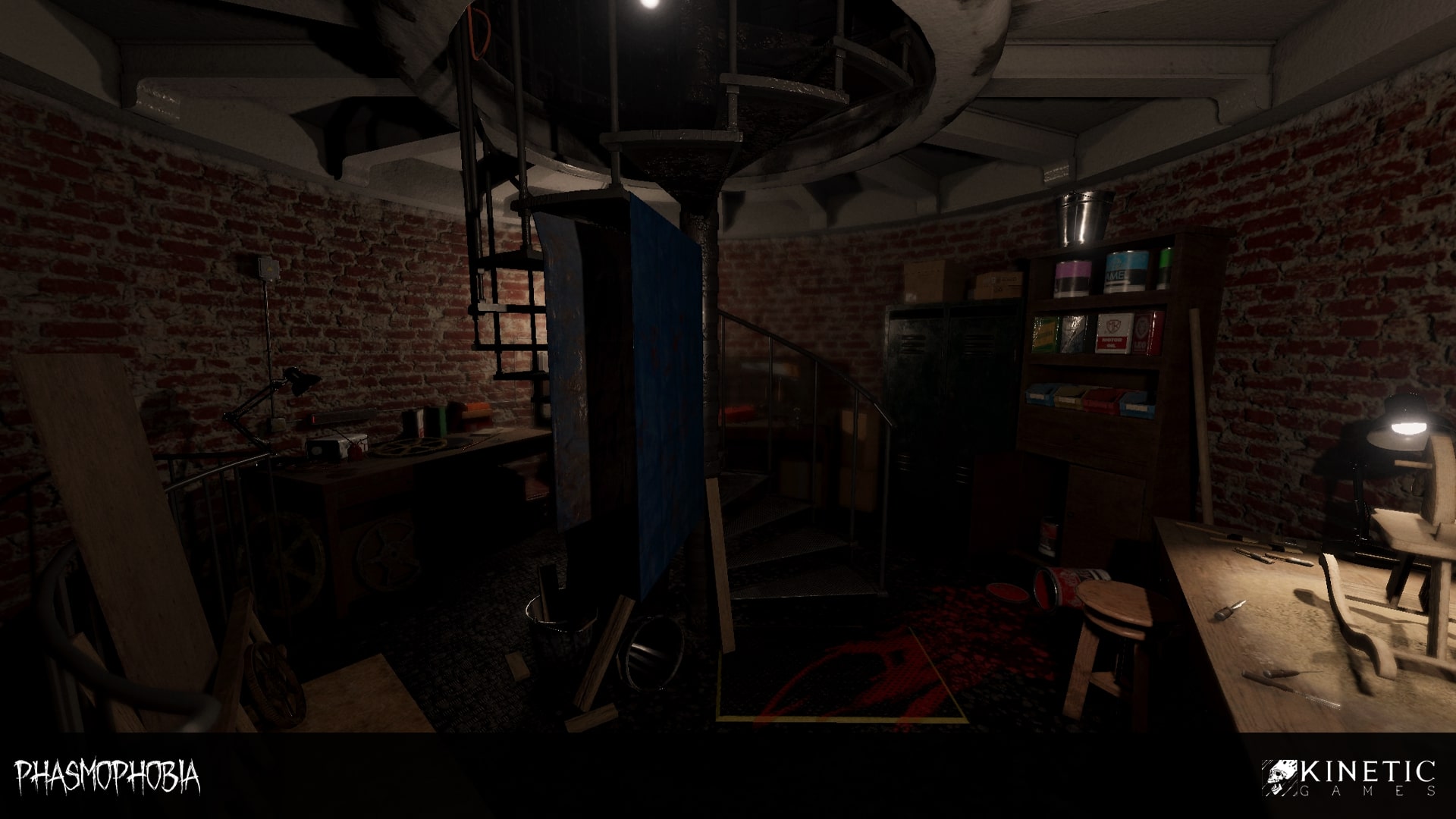 Image shows a room in the Point Hope Lighthouse that is planned for a future Phasmophobia update.
