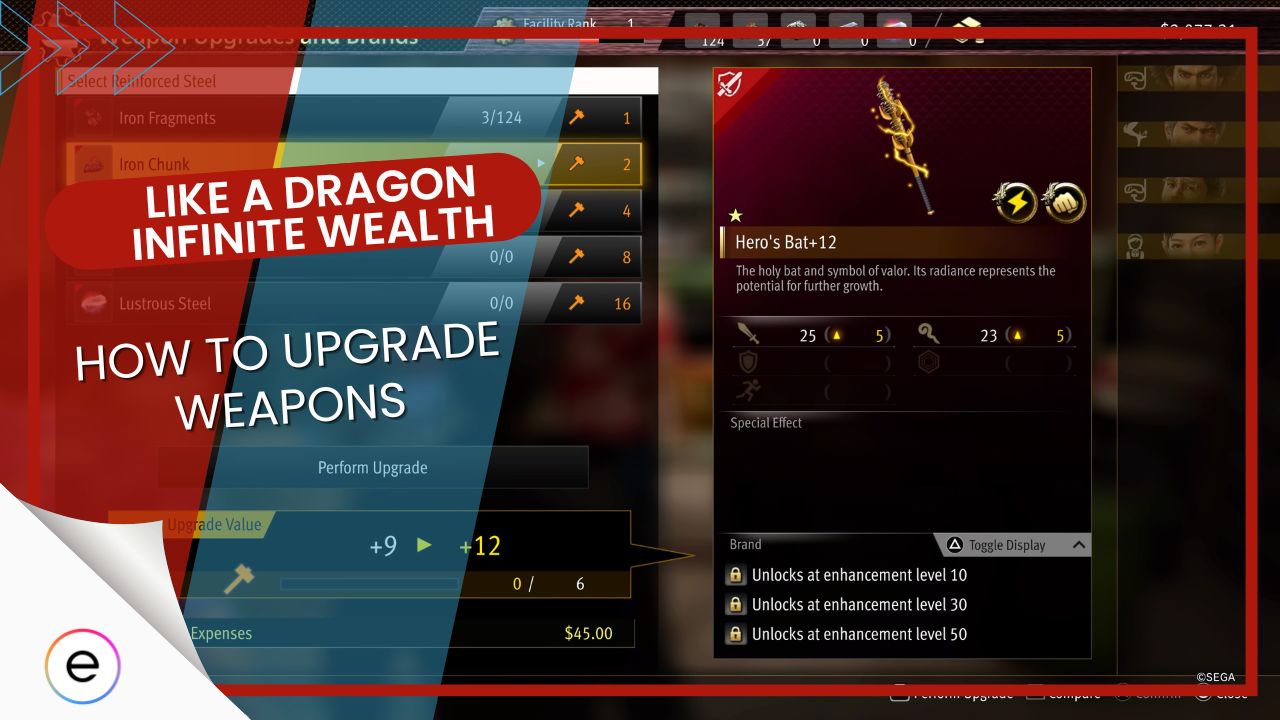 how to upgrade weapons like a dragon infinite wealth