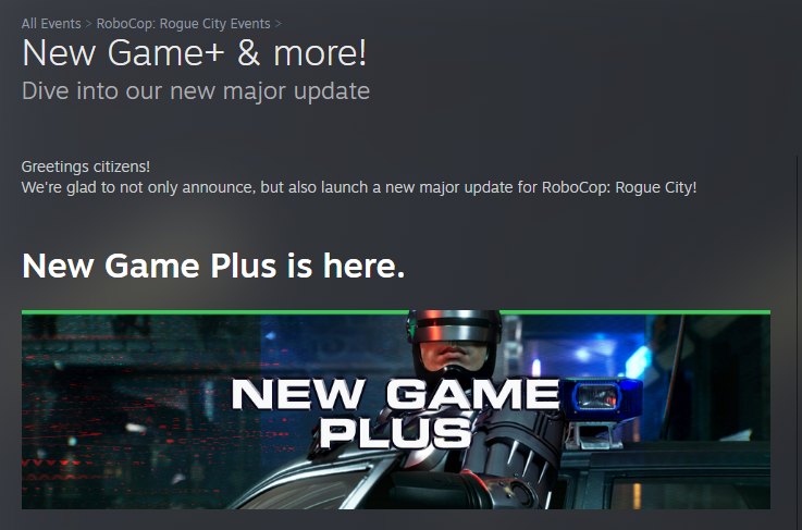 New Game Plus Arrives for RoboCop: Rogue City