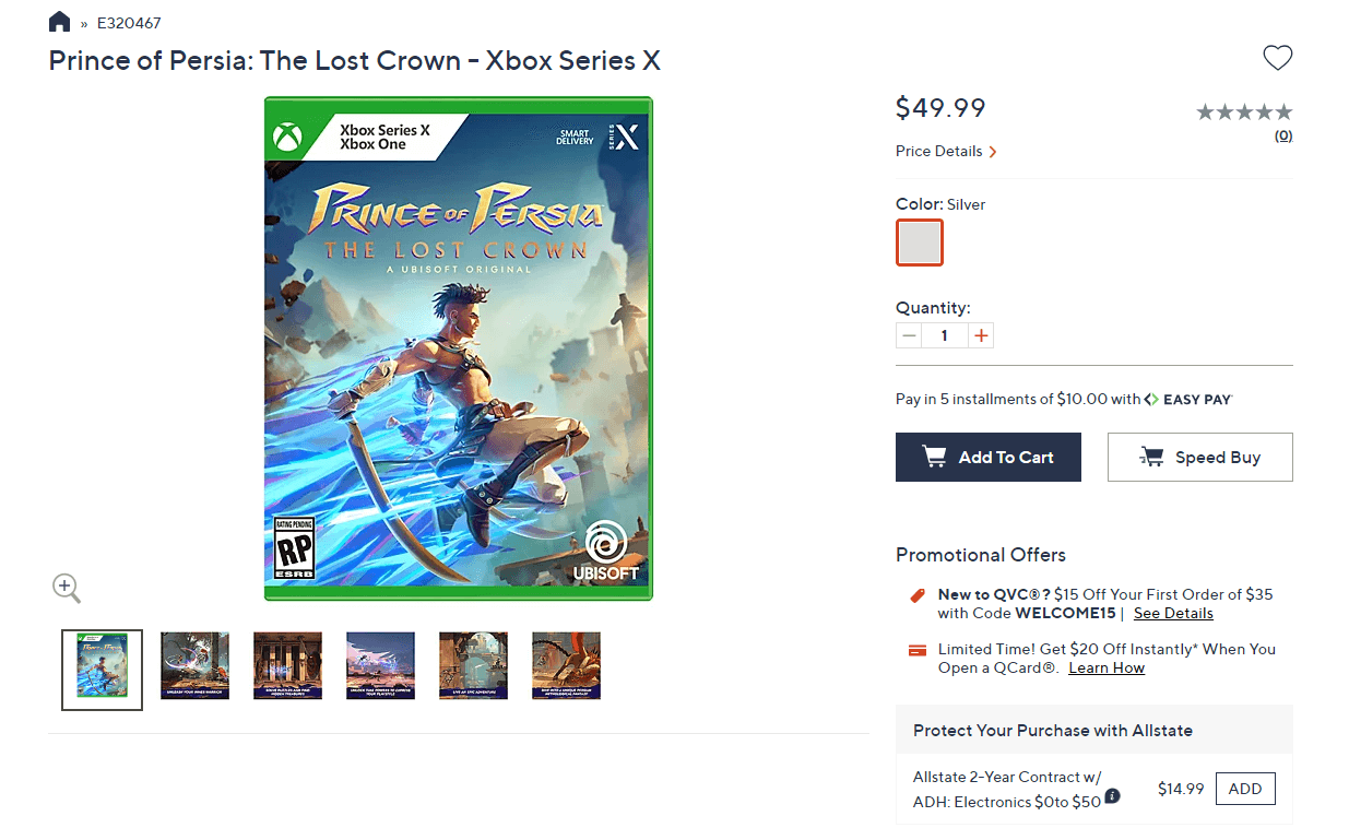 Prince of Persia: The Lost Crown on QVC at a Discounted Price