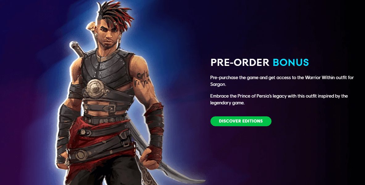 Prince of Persia: The Lost Crown's Pre-Order Bonus