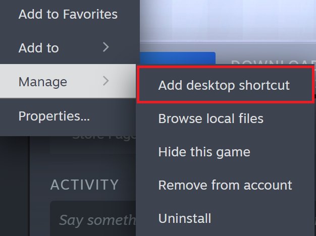 Creating a desktop shortcut for the black screen in palword for steam