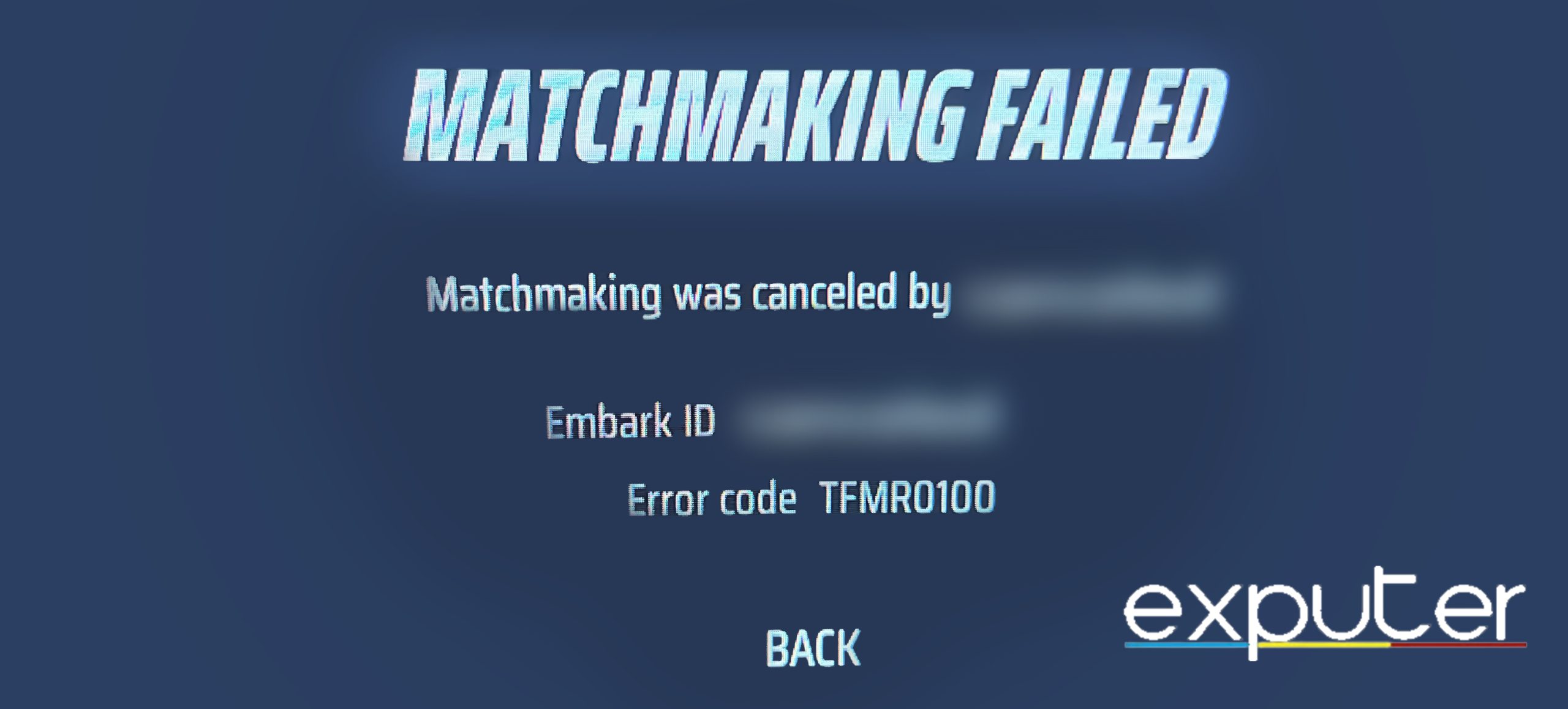 The Finals Matchmaking Error. (image taken by eXputer)
