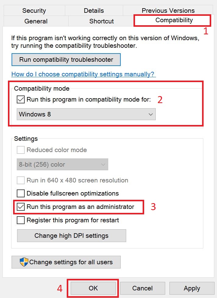 running tekken 8 in windows 8 compatibility mode for fatal error