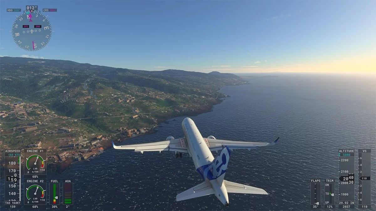 A screenshot of Microsoft Flight Simulator.