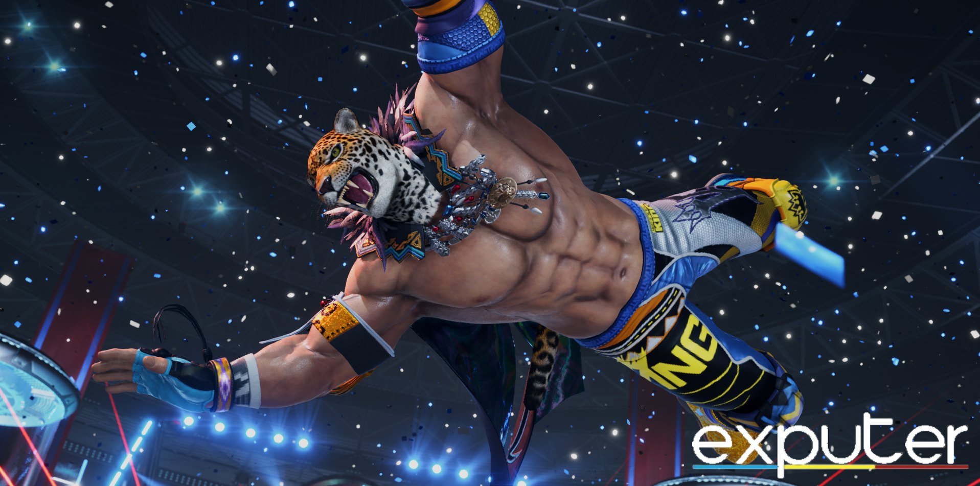 King in the wrestling ring intro in Tekken 8. (image captured by eXputer)
