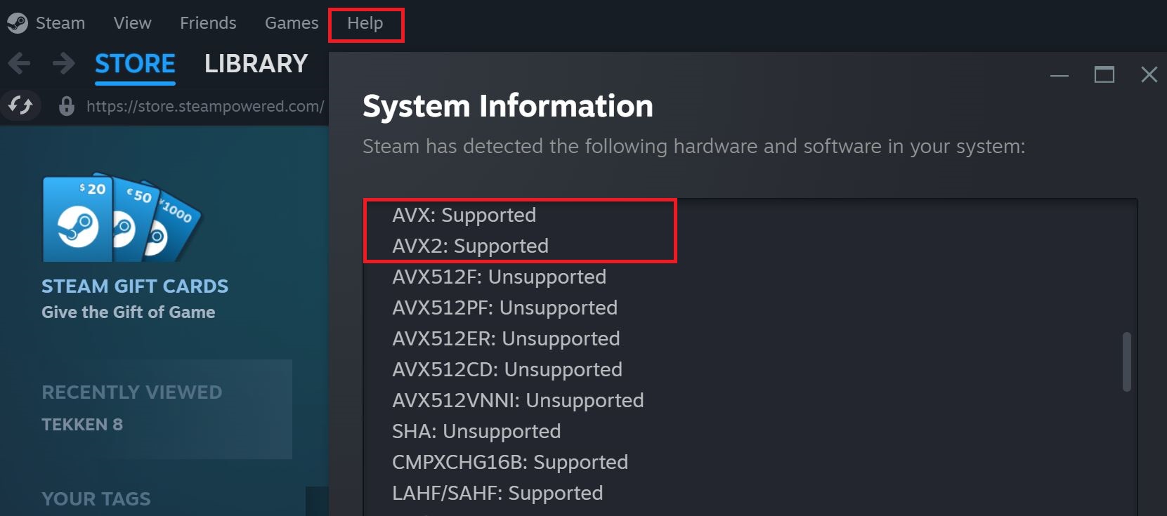 checking for AVX2 Support