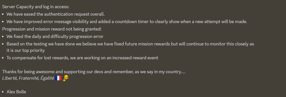 Helldivers 2 Recent Update's Patch Notes