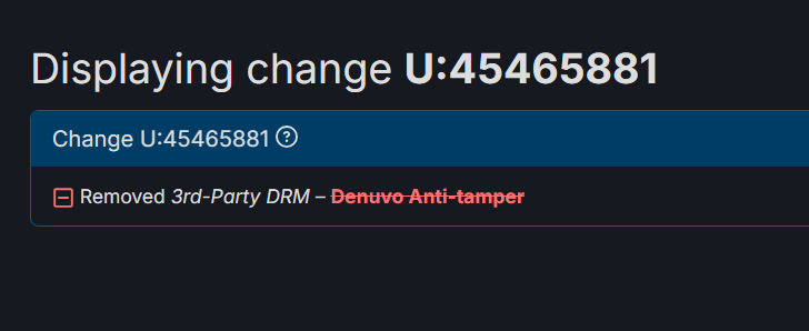Lies of P Removing Denuvo Anti-Tamper on Steam (via SteamDB)