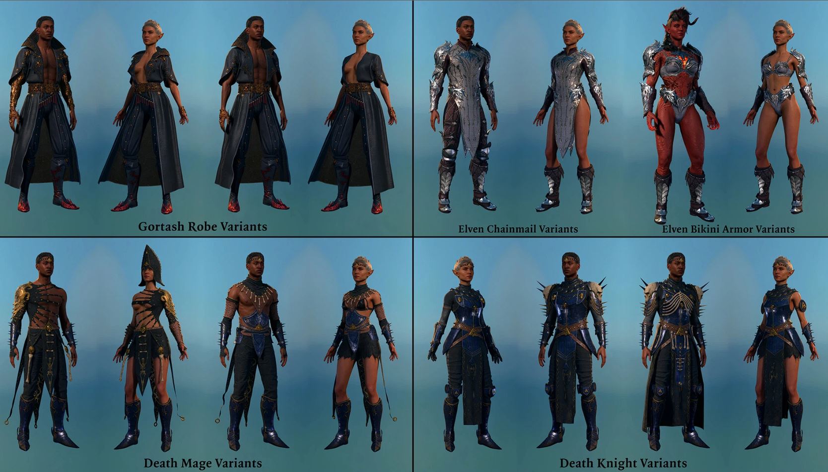 Some of the new BG 3 armor sets available thanks to Basket Full of Equipment.