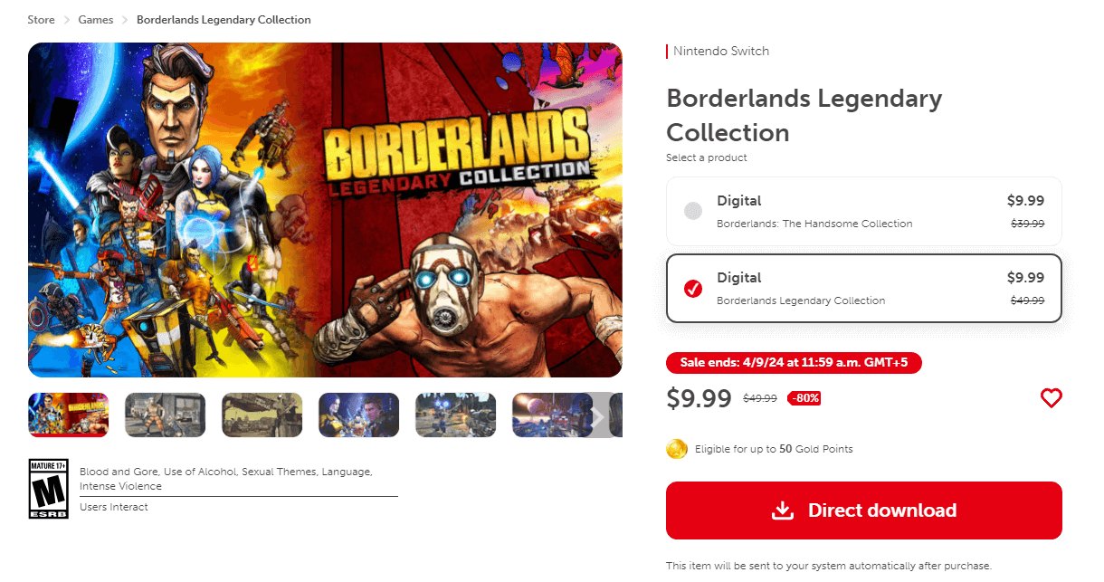 Borderlands Legendary Collection on the eShop