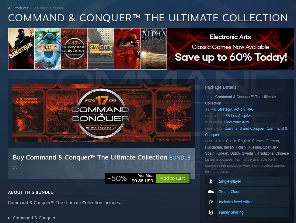 Command And Conquer The Ultimate Collection is a great bundle for newcomers and veterans alike.