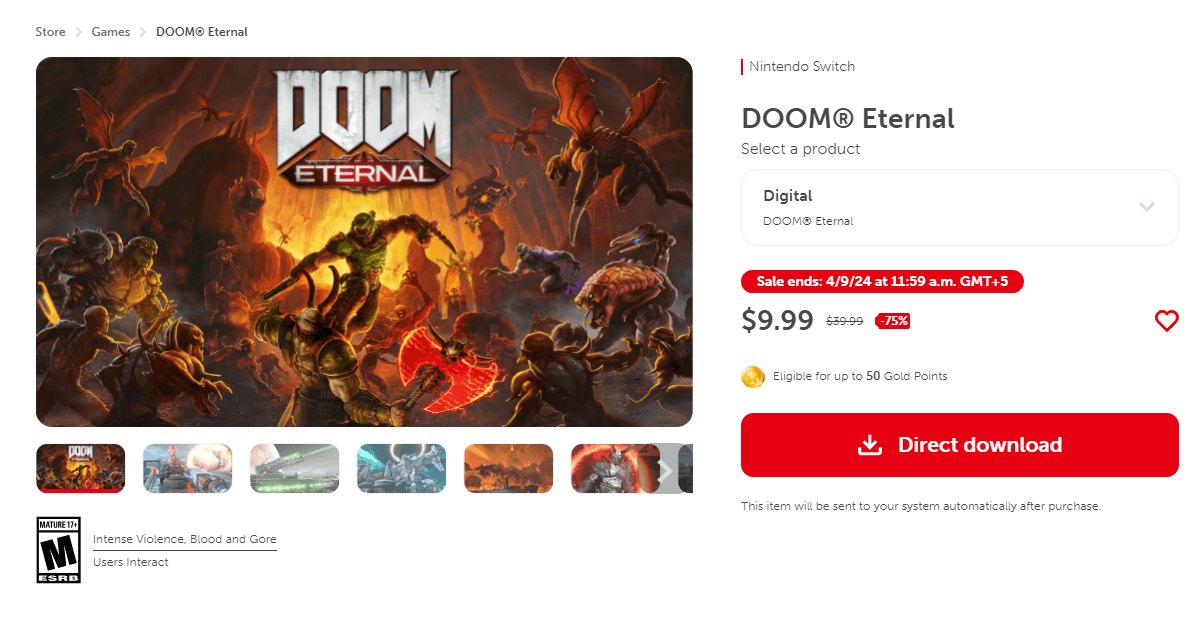 Doom Eternal on the eShop
