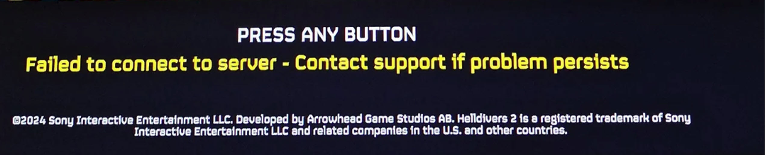 Helldivers 2 Failed to Connect To Servers